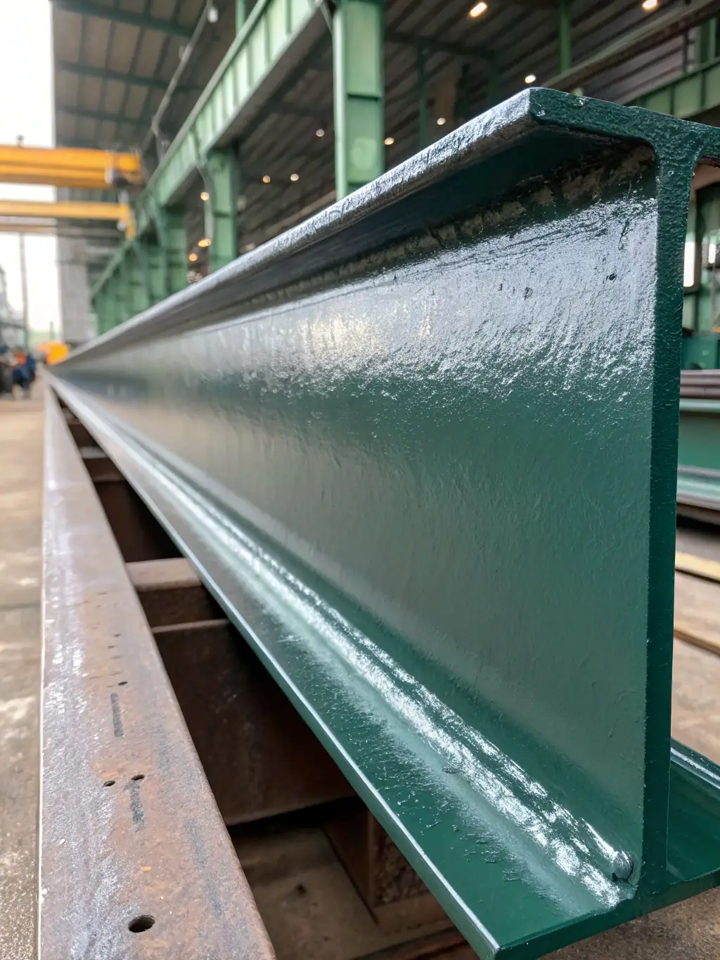 A structural steel beam with a textured surface, ready for construction use, illustrating the strength and versatility of SteelIncorporated's carbon/alloy steel products.